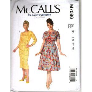 McCall's M7086 Misses 8 to 16 Archive Circa 1963 Dress Sewing Pattern New